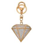 Clayre & Eef Fém kulcstartó gyémántkő forma, üveggyönggyel