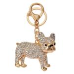 Clayre & Eef Fém kulcstartó kutyás, üveggyönggyel
