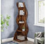 Tribesigns sarokpolc 5 polccal - barna, MDF, 48 × 50 × 177 cm