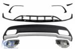 KITT Hátsó diffúzor, kipufogóvégek, splitterek és hátsó spoiler MERCEDES A-Class W176 (2015-2018) modellekhez, Sport Pack teljes Fekete Kompatibilis Mercedes A-osztály W176 Facelift (2015-2018) utáng (COCB