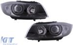 KITT EU Angel Eyes Headlights suitable for BMW 3 Series E90 E91 (03.2005-2011) Black (HLBME90DDS)