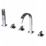 Inea Kétkaros kád-zuhany csaptelep, ezüst (BW0510 CARO cuadro Kran z długą wylewką)