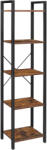 Brius Raft 5 etaje tip biblioteca cadru metal polite lemn, 40x30x153 cm, stil industrial, maro rustic (EZ-LLS100B01) Raft