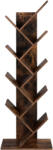 Brius Biblioteca podea 8 etaje rafturi lemn forma v compacta, 25x141x50 cm, design modern, maro rustic (EZ-LBC11BX) Raft
