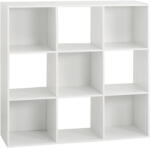 Brius Etajera 9 compartimente pal depozitare, 101x32x101 cm, design geometric modern, alb (JJ-138971C) Raft