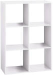 Brius Biblioteca 6 compartimente pal versatila, 68x32x101 cm, design minimalist, alb (JJ-138909C) Raft