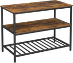 Brius Raft de bucatarie tip insula, cadru de otel cu 3 nivele, stil industrial, 60x120x90cm, maro (EZ-KKI01BX) Raft