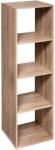 Brius Biblioteca 4 compartimente verticala, 35x32x134 cm, design compact ingust, bej (JJ-173686) Raft