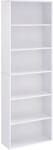 Brius Biblioteca 6 rafturi stil scandinav ajustabile pal, 60x24x179 cm, design minimalist, alb (EZ-LBC169T14) Raft