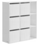 Brius Etajera modulara 9 compartimente 6 sertare textile pal mdf, 83x27x92 cm, design minimalist, alb (EZ-LBC199W01) Raft