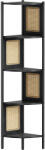 Brius Raft colt boho cadru metalic polite mdf panouri poliratan, 32x32x156 cm, design natural, negru (EZ-LLS588B56) Raft