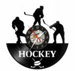  Ceas de perete decorativ, Hochei pe gheata / Ice Hockey, realizat din disc de vinil (Vinyl Record), 30 cm, mecanism silențios, negru