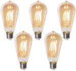 LUEDD 5 db-os E27 szabályozható LED izzó készlet ST64 arany 5W 450 lm 2700K (03207)