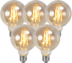 LUEDD 5 db-os készlet E27 szabályozható LED izzószál füstös izzó 5W 450lm 2200K (02260)