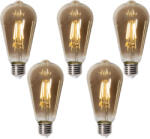 LUEDD 5 darabos E27-es dimmelhető LED izzókészlet ST64 füstüveggel 5W 450 lm 2700K (03212)