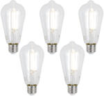 LUUMR 5 darabos intelligens E27 dimmelhető LED izzókészlet ST64 átlátszó 7W 806 lm 2700-6500K Zigbee (03325)