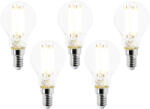 LUEDD 5 db E14-es LED izzó szett P45 átlátszó 2, 2W 470lm 2700K (03093)