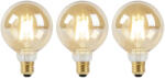 LUEDD 3 db E27 Dim to Warm LED izzó készlet G95 arany 8W 806lm 2000-2700K (02753)