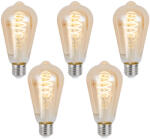 LUUMR 5 db Okos E27 Dimmelhető LED Izzó ST64 Borostyán 4.9W 320lm 2500K (03317)