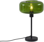 QAZQA Retro asztali lámpa fekete zöld üveggel - Bizle (109000)