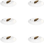 QAZQA 6 darabos modern, fehér, süllyesztett spotlámpa szett GU10 kerek keret nélküli - Oneon Honey (109880)