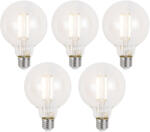 LUUMR 5 db Okos E27 Dimmelhető LED Izzó G95 Átlátszó 7W 806lm 2700-6500K (03323)