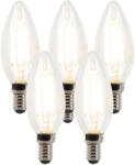 LUEDD 5 db-os készlet E14-es szabályozható LED gyertyalámpa B35 átlátszó 3W 250lm 2700K (02758)