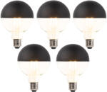 LUEDD 5 db E27-es dimmelhető LED izzószál izzó G95 fekete 550 lm 2700 K (03035)