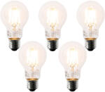 LUEDD 5 db E27 LED izzó szett A60 átlátszó 6W 630lm 2200K (03086)