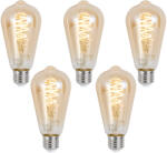 LUUMR 5 db Okos E27 Dimmelhető LED Izzó ST64 Borostyán 4.9W 320lm 2500K (03333)