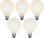 LUEDD 5 db E27 3 fokozatban szabályozható LED lámpa G95 mattüveg 5W 550 lm 2700K (03076)