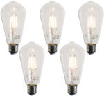 LUEDD 5 darabos E27 LED Filament Izzókészlet ST64 Átlátszó 4W 470 lm 2700K (03289)