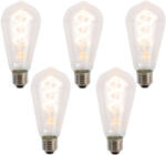 LUEDD 5 darabos E27 LED spirál filament izzókészlet ST64 5W 400 lm 2200K (03052)