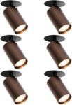 QAZQA 6 darabos modern süllyesztett spotlámpa szett sötét bronz GU10 50mm - Chels (109600)