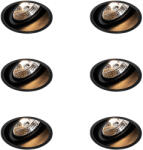 QAZQA 6 darabos modern, fekete, keret nélküli süllyesztett spotlámpa készlet - Impact 70 (109844)