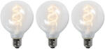 LUEDD 3 db E27 LED csavart izzószál izzó készlet G95 átlátszó 5W 400lm 2200K (02754)