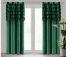 EUROFIRANY Aura fodros dekor függöny Sötétzöld 140x250 cm