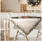 EUROFIRANY Gobelin karácsonyi asztalterítő zsenília fonalból mikulásvirágos 100x100 cm