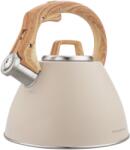 Klausberg Свирещ чайник Klausberg KB 7954, 2.5 л, Неръждаема стомана, Топлоизолирана дръжка с дървесен ефект, Индукция, Бежов/кафяв (KB 7954)