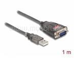 Delock Adapter USB 2.0 Type-A / soros RS-232 D-Sub 9 csavarokkal és 3 LED-del 1m (DL61400) (DL61400)
