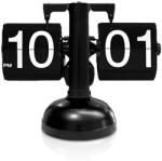 MACVI Macvi® retro flip óra, nagy számok, rozsdamentes acél, elemes, nappali dekor, klasszikus fekete, vintage design, fém állvány (MCV-01839)