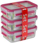 Emsa 515582 élelmiszertároló doboz Téglalap alakú 0, 55 L Rózsaszín, Átlátszó 3 db (515582) - easy-shop