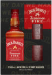 Jack Daniel's whiskey 0, 7l Tenessee Fire + 2 pohár díszdobozban + 50Ft visszaváltási díj