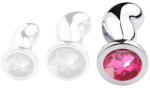 SM Fantasy Bijou Bean Silver - prémium gyöngy forma anál dugó rózsaszín - adultshopone