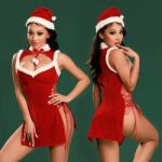 STD Set Lenjerie Craciun 3 Piese Christmas Look, Rosu, S/M