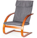 Homelux Finn hintaszék fa vázzal mogyoróbarna - szürke (TXWQM-31_WALNUT-CHAR) - geminiduo