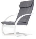 Homelux Finn hintaszék fa vázzal fehér - szürke (TXWQM-31_WHITE-CHARO) - geminiduo