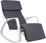 Homelux Hintaszék állítható lábtartóval, fa vázzal fehér - szürke (TXRC-02_WHITE-CHAROC) - geminiduo