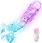 SuperLove LED Vibrating Dildo with Balls & Remote Medium Dildo