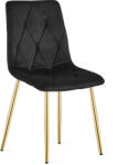  Fekete bársony étkezőszék LIBRA arany lábakkal